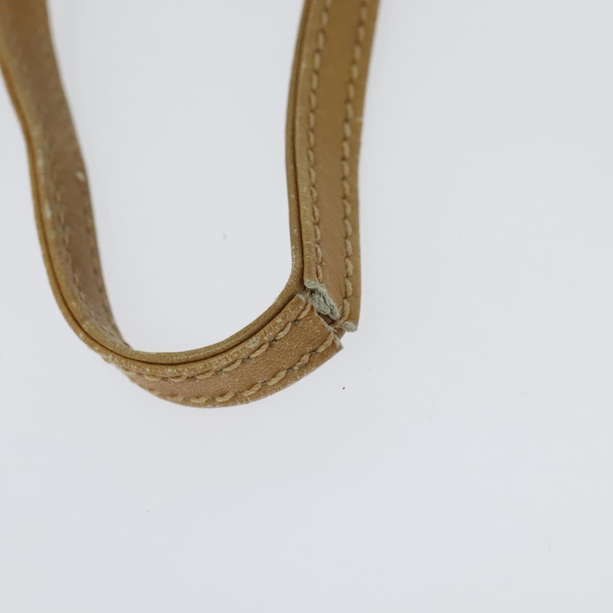 CELINE Macadam Canvas Shoulder Bag PVC Beige Gold Auth sw1359