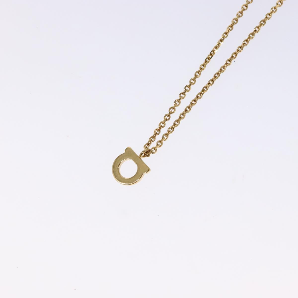 Salvatore Ferragamo Gancini Necklace metal Gold Tone Auth sw1386M