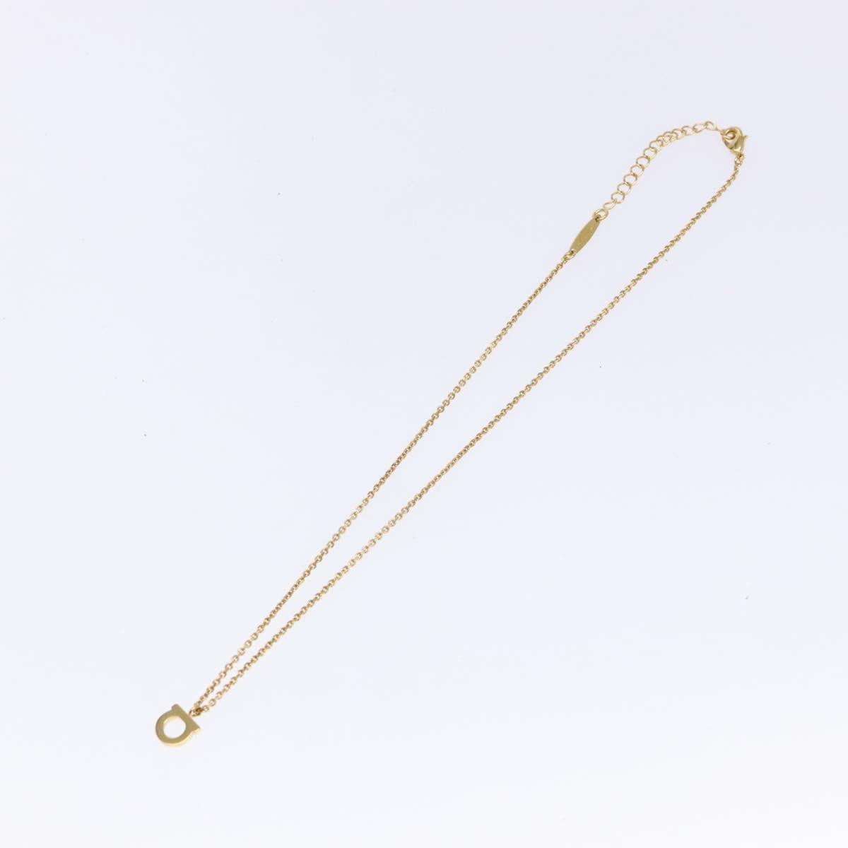 Salvatore Ferragamo Gancini Necklace metal Gold Tone Auth sw1386M