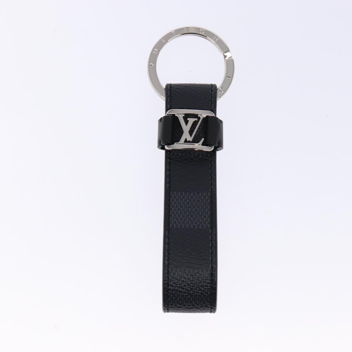 LOUIS VUITTON Damier Graphite LV Dragonne Key Ring M62706 LV Auth sw1392M