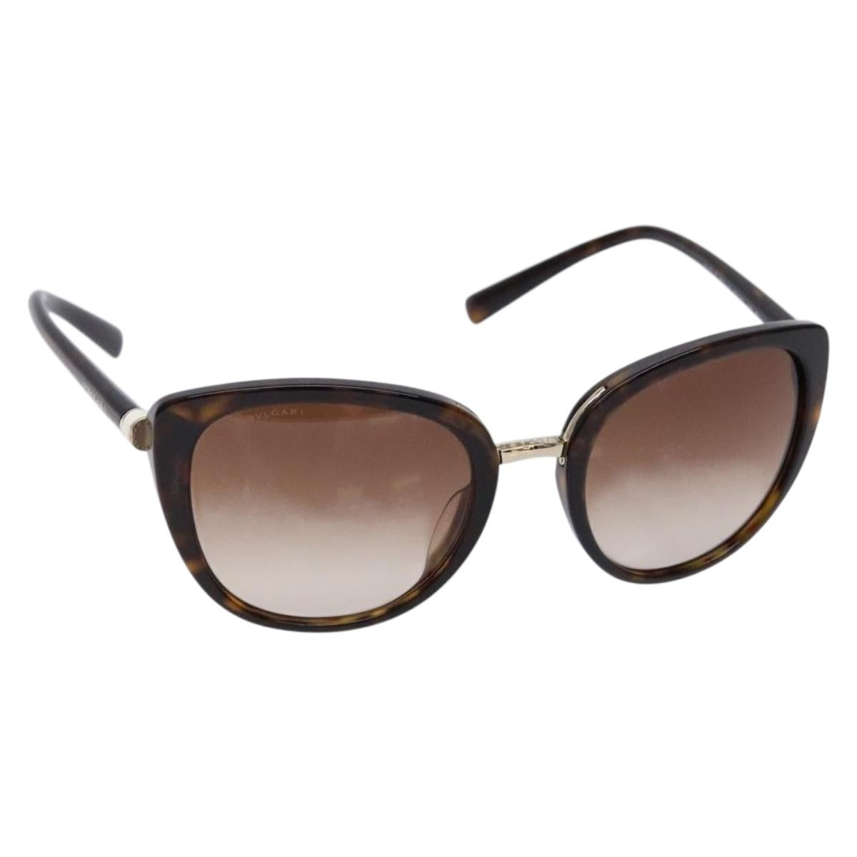 BVLGARI Sunglasses Plastic Brown Auth sw1404