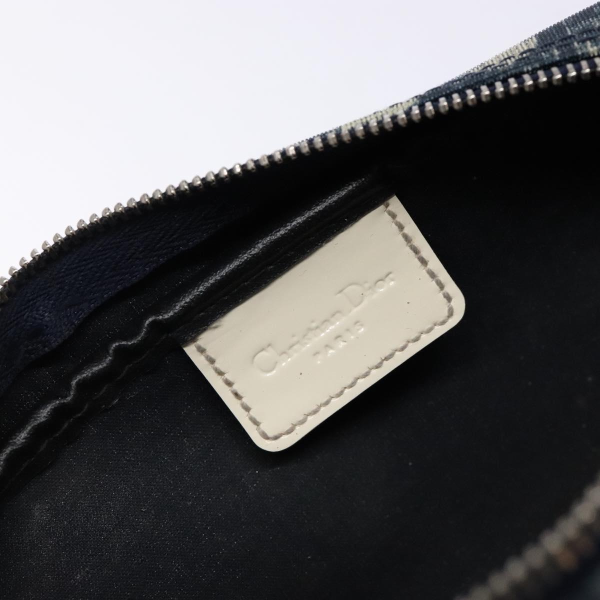 Christian Dior Trotter Canvas Pouch Navy Auth sw1422