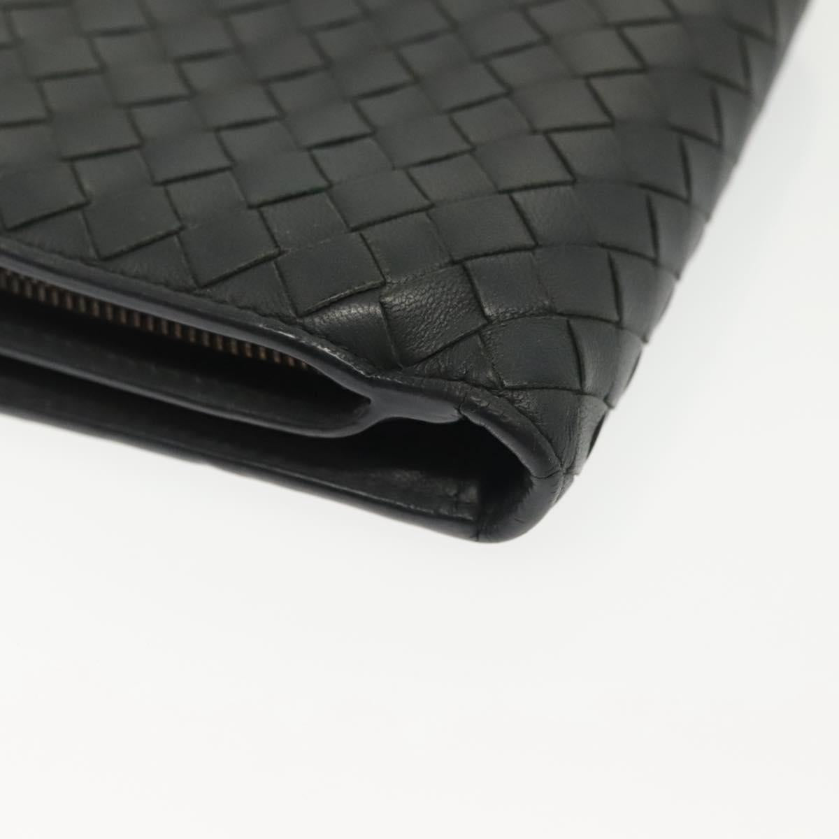 BOTTEGA VENETA INTRECCIATO Wallet Leather Gray Auth sw1423