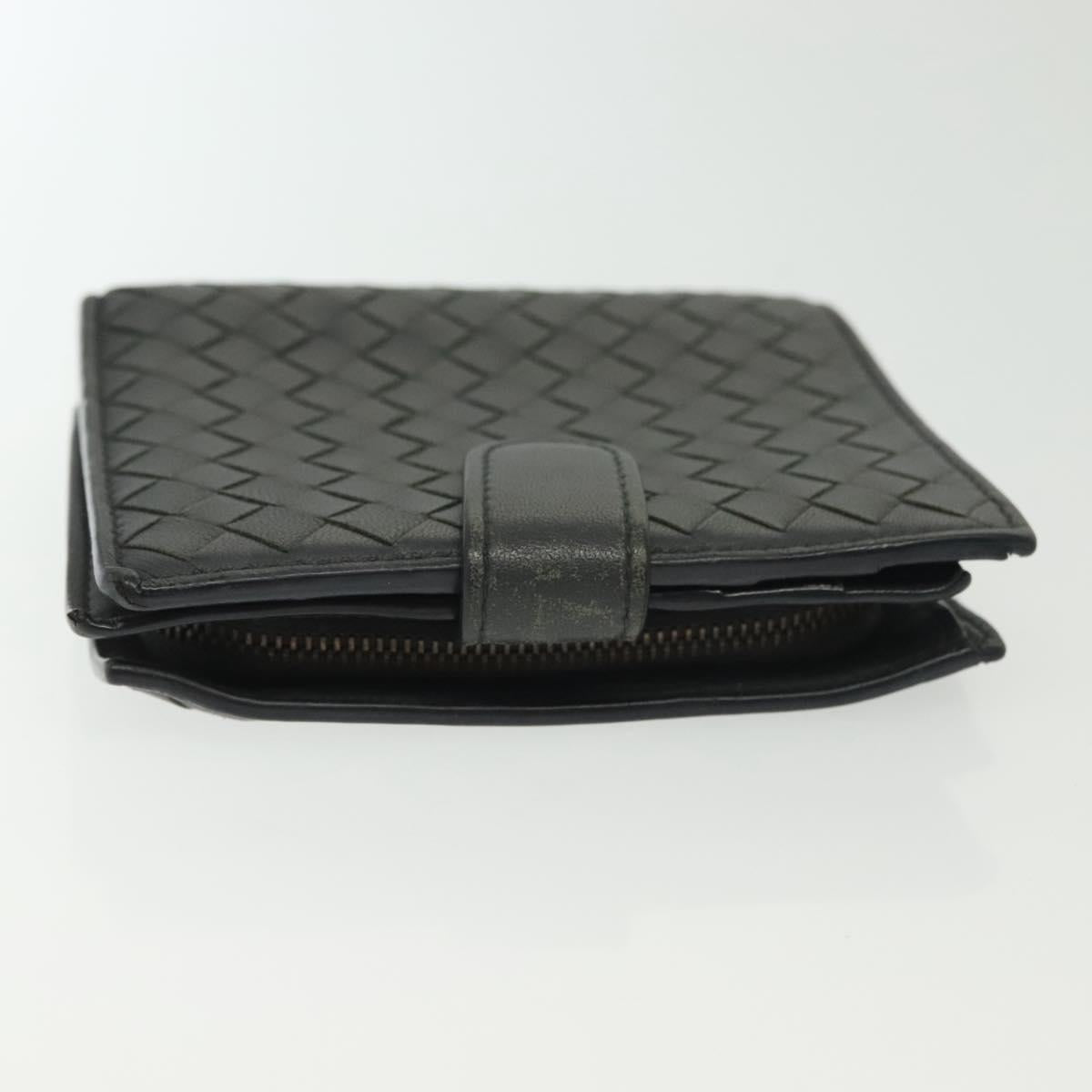 BOTTEGA VENETA INTRECCIATO Wallet Leather Gray Auth sw1423