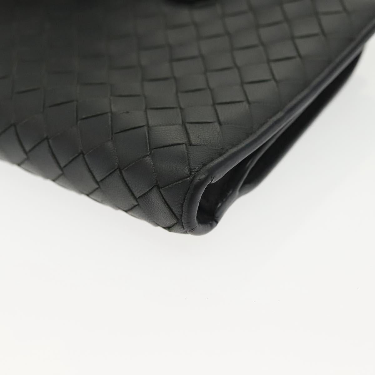 BOTTEGA VENETA INTRECCIATO Wallet Leather Gray Auth sw1423