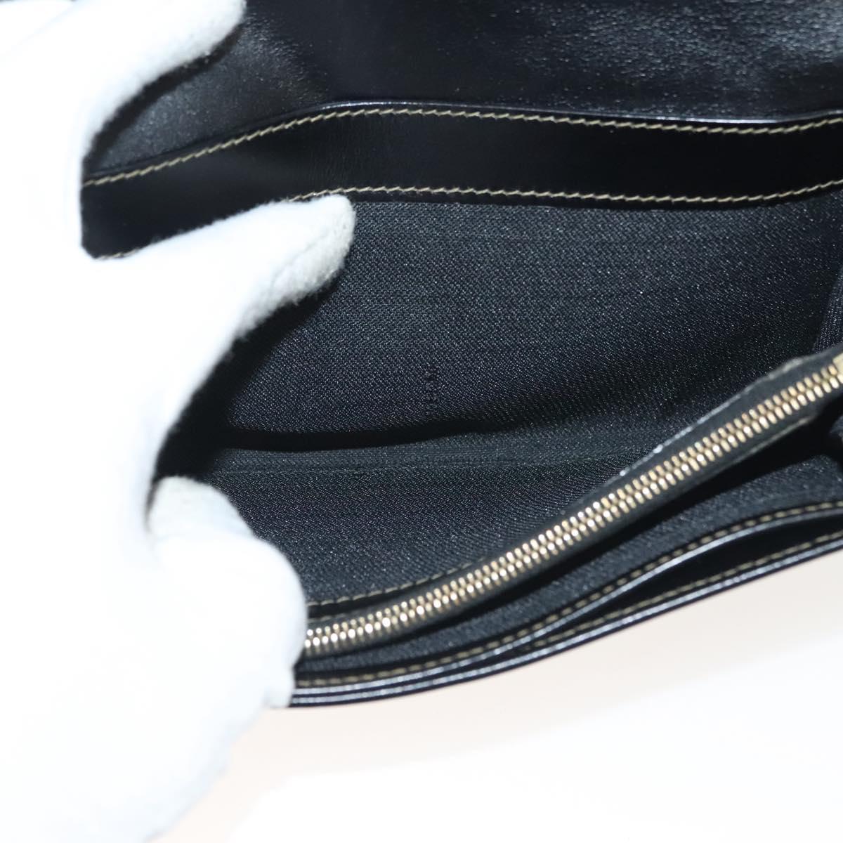 FENDI Pecan Canvas Long Wallet Black Brown Black Brown Auth sw1429