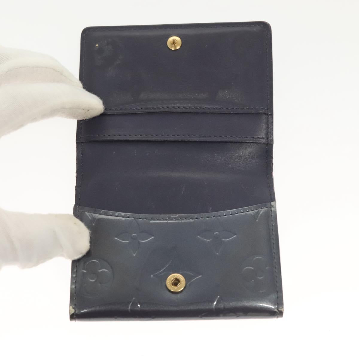 LOUIS VUITTON Monogram Vernis Ludlow Coin Purse Indigo M91356 LV Auth sw1431