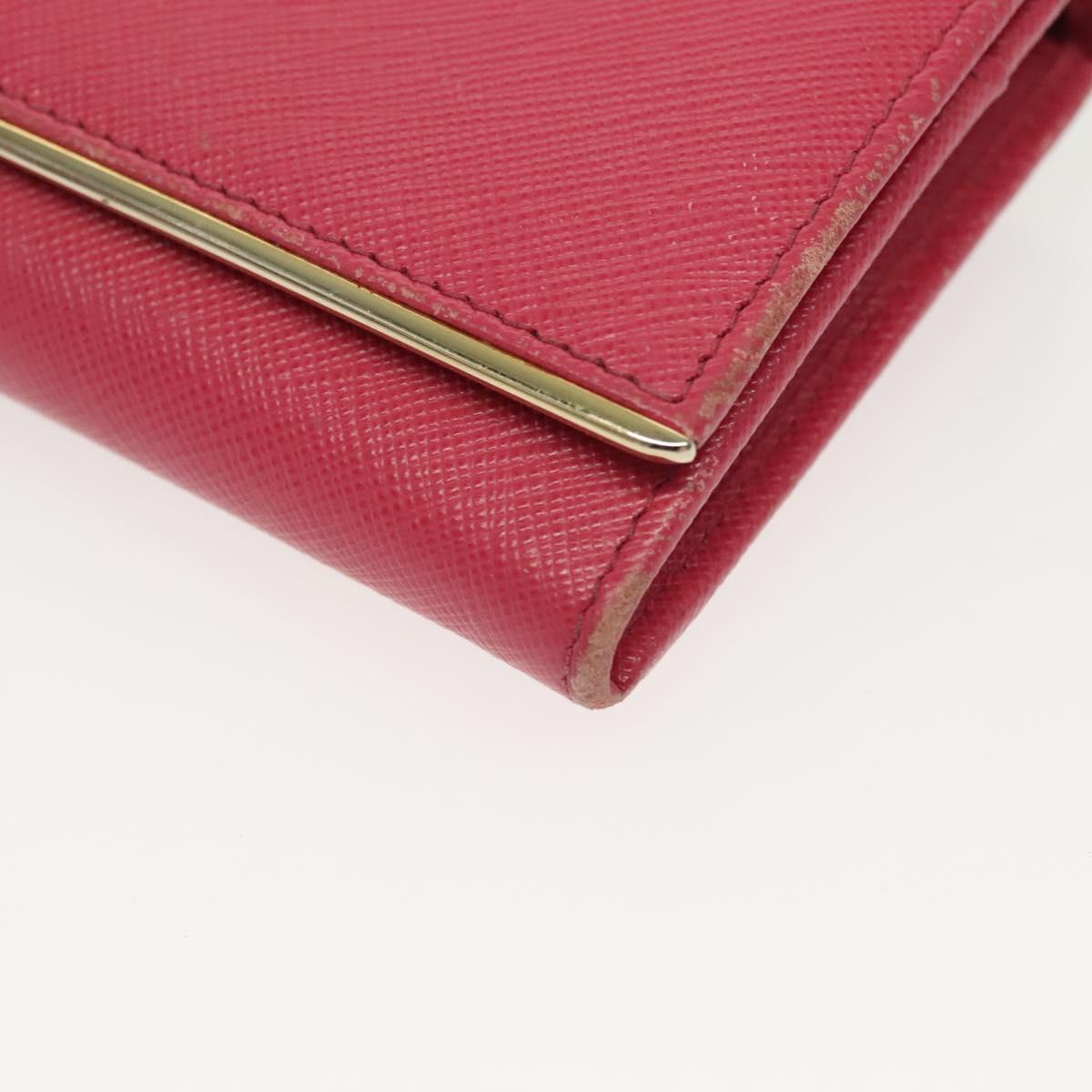 PRADA Long Wallet Safiano leather Pink Gold Auth sw1442