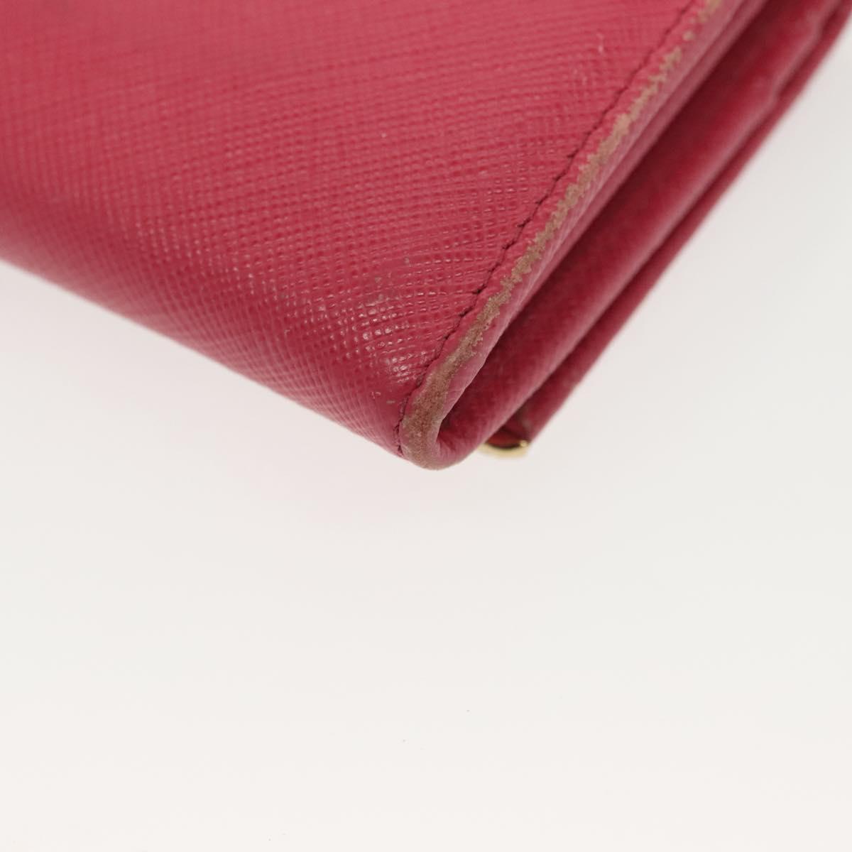 PRADA Long Wallet Safiano leather Pink Gold Auth sw1442
