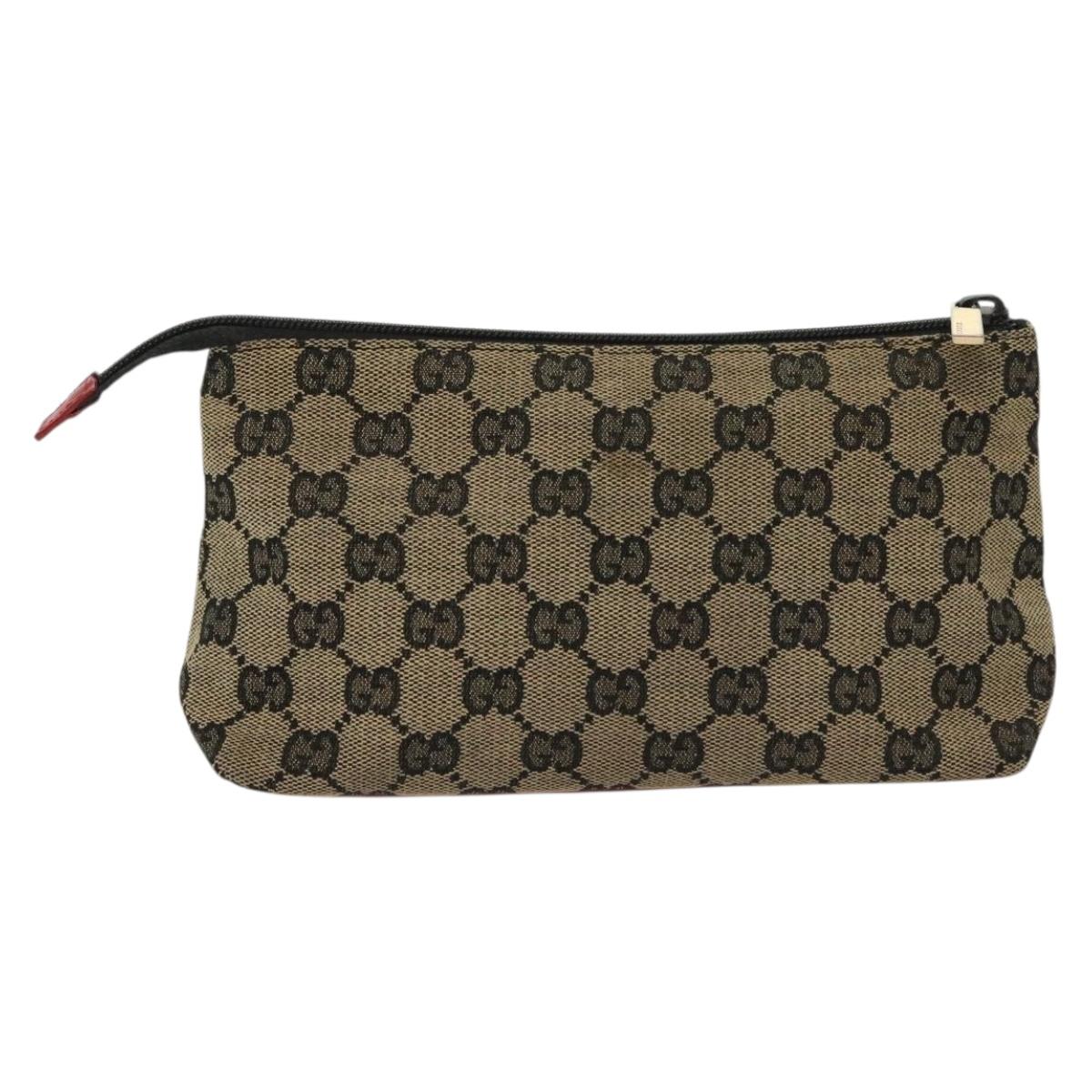 GUCCI GG Canvas Pouch 2Set Beige Auth sw1445
