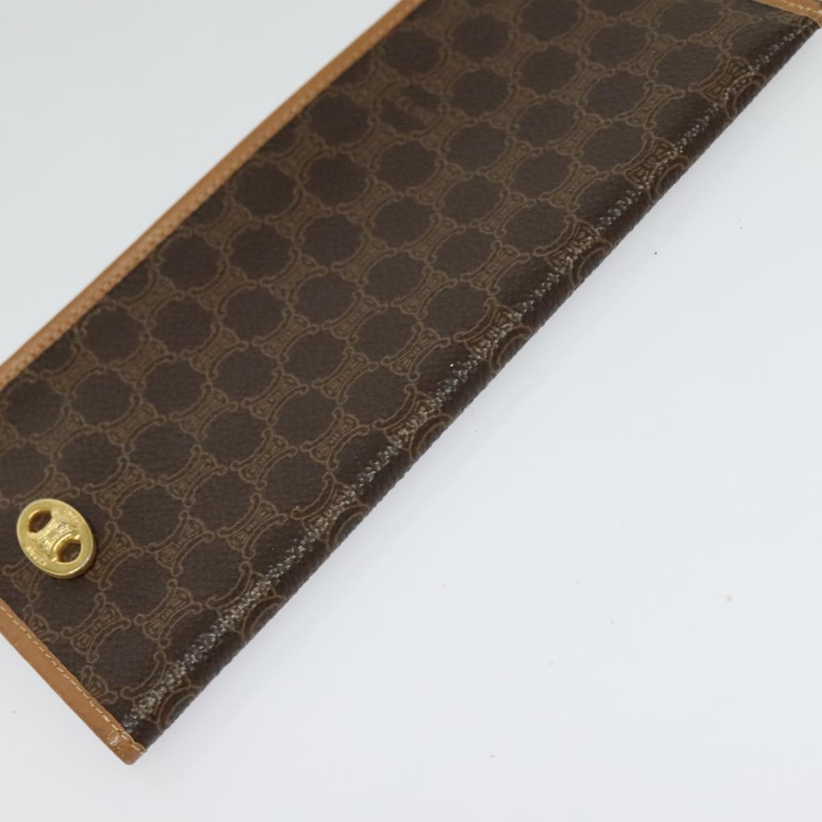 CELINE Macadam Canvas Wallet PVC 2Set Brown Auth sw1446