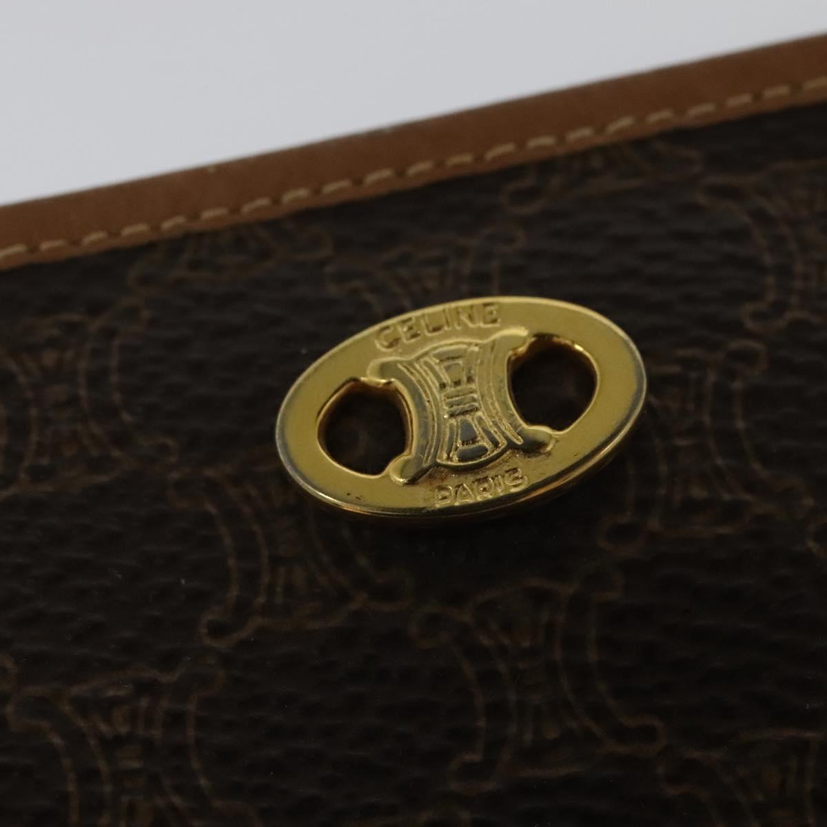 CELINE Macadam Canvas Wallet PVC 2Set Brown Auth sw1446