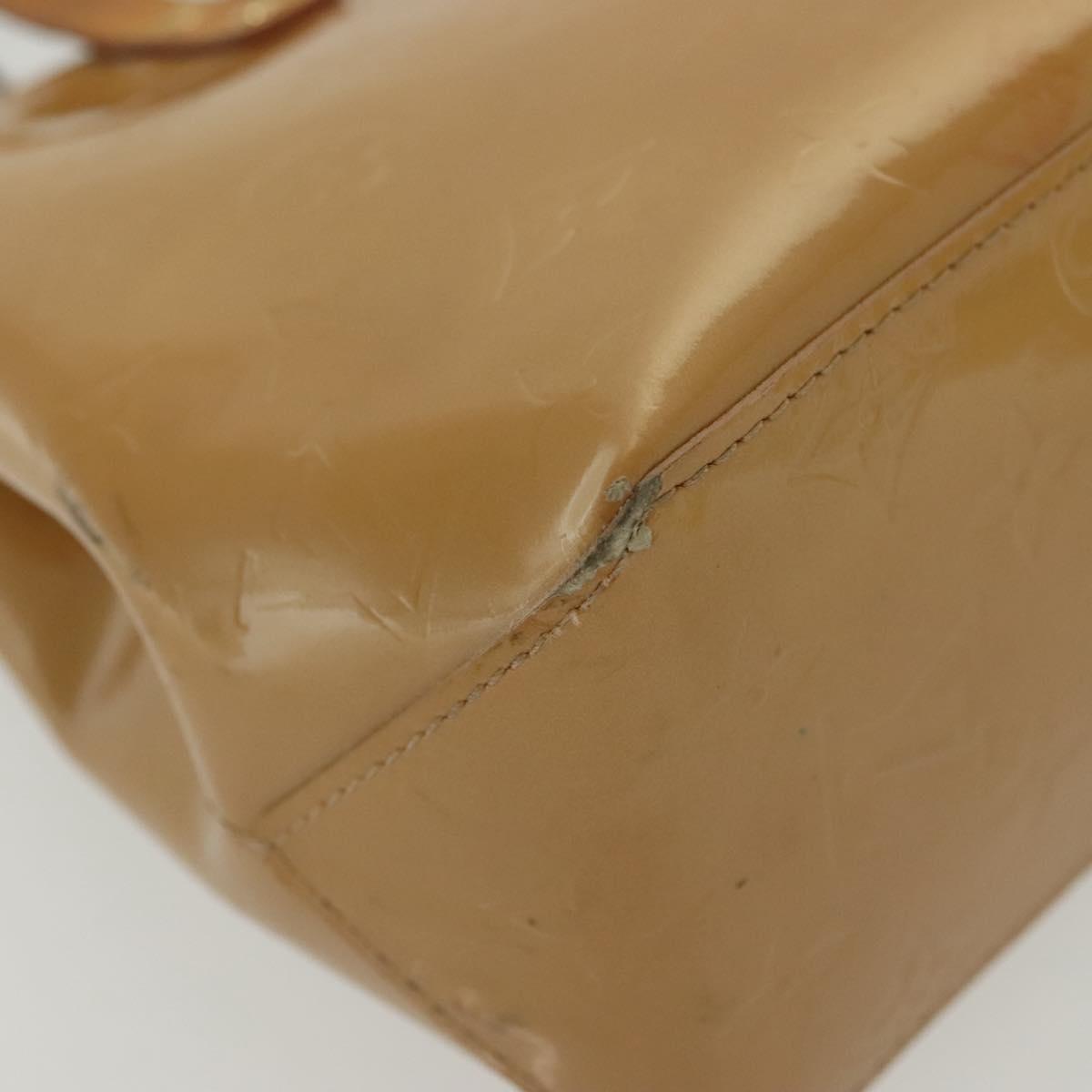 LOUIS VUITTON Monogram Vernis Reade PM Hand Bag Noisette M91334 LV Auth SW1451