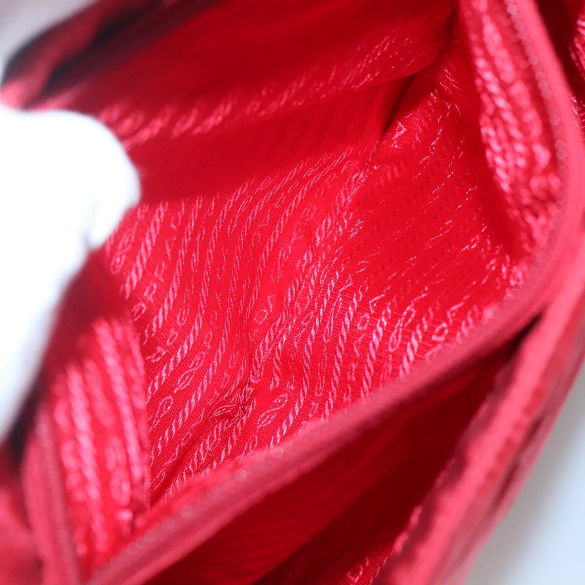PRADA Tote Bag Nylon Red Auth SW1454