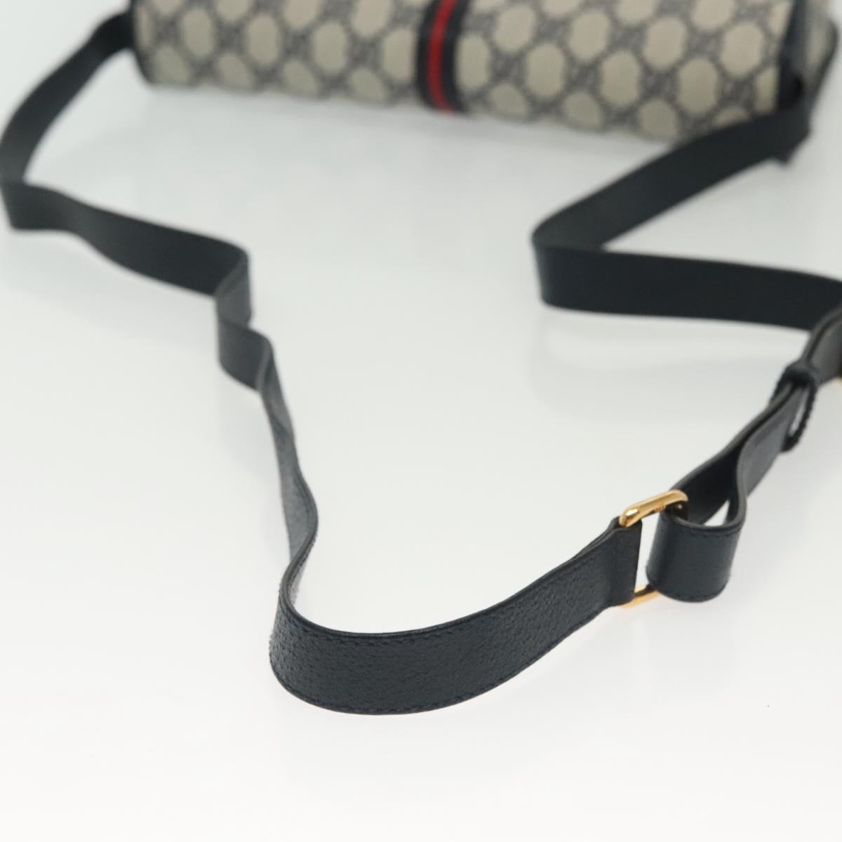 GUCCI GG Supreme Sherry Line Shoulder Bag PVC Navy Gold 001 113 0551 Auth SW1462
