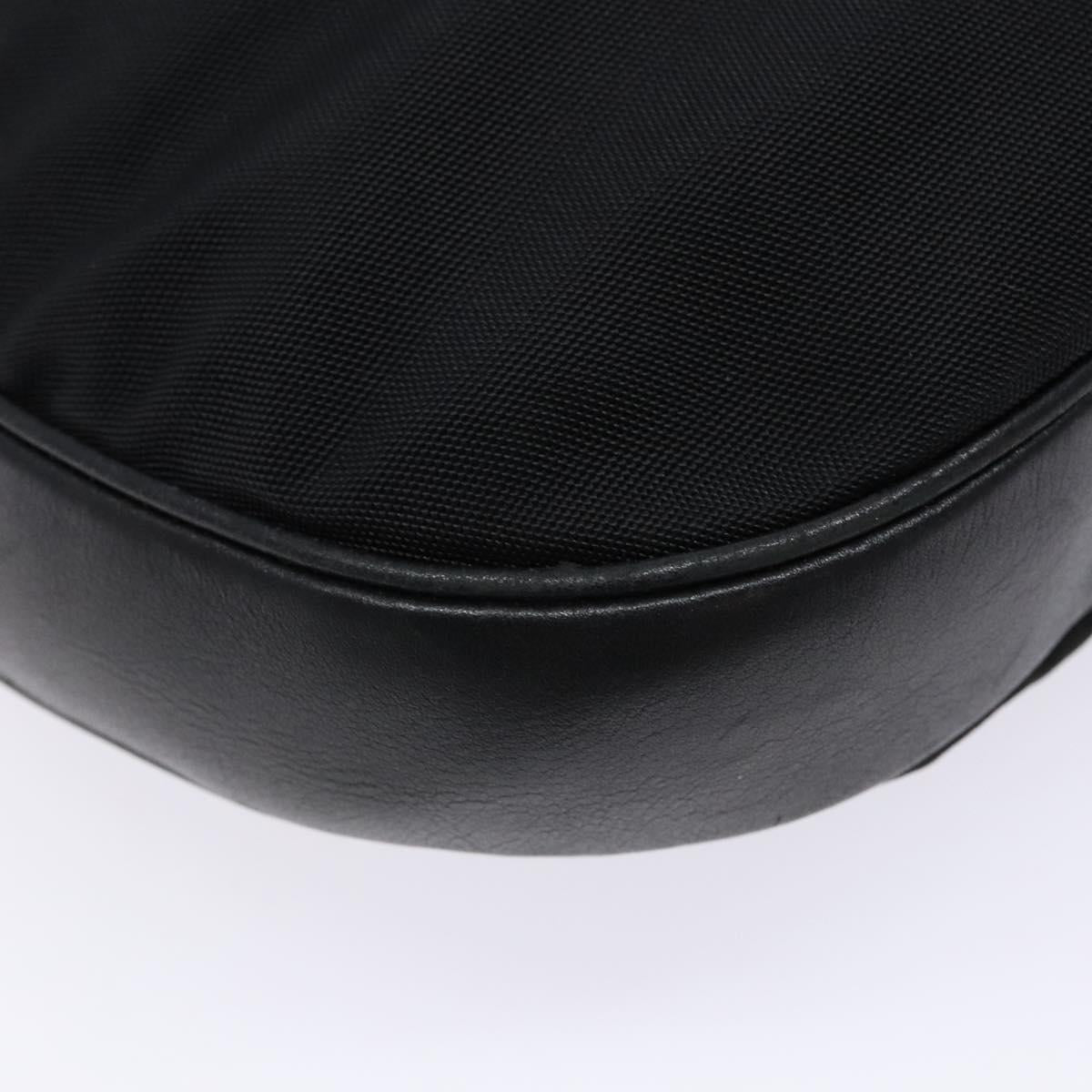 GUCCI Shoulder Bag Nylon Leather Black Silver 001 3315 Auth SW1469