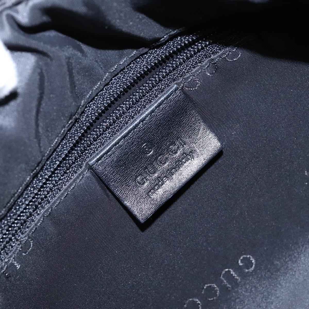 GUCCI Shoulder Bag Nylon Leather Black Silver 001 3315 Auth SW1469