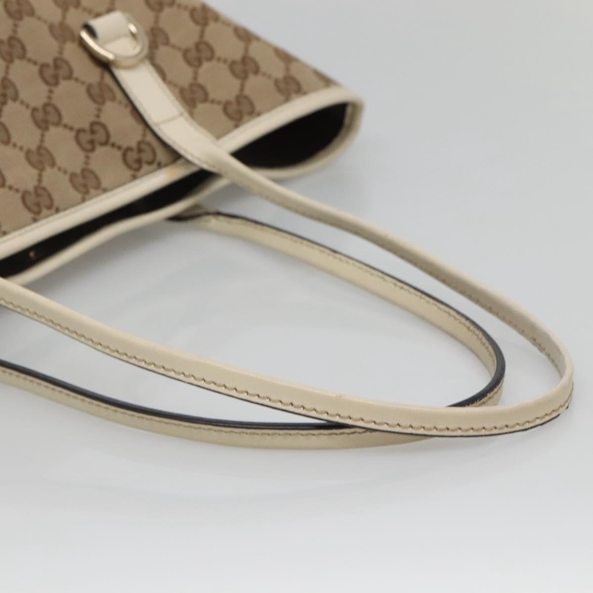 GUCCI GG Canvas Tote Bag Beige Gold 169946 Auth SW1470