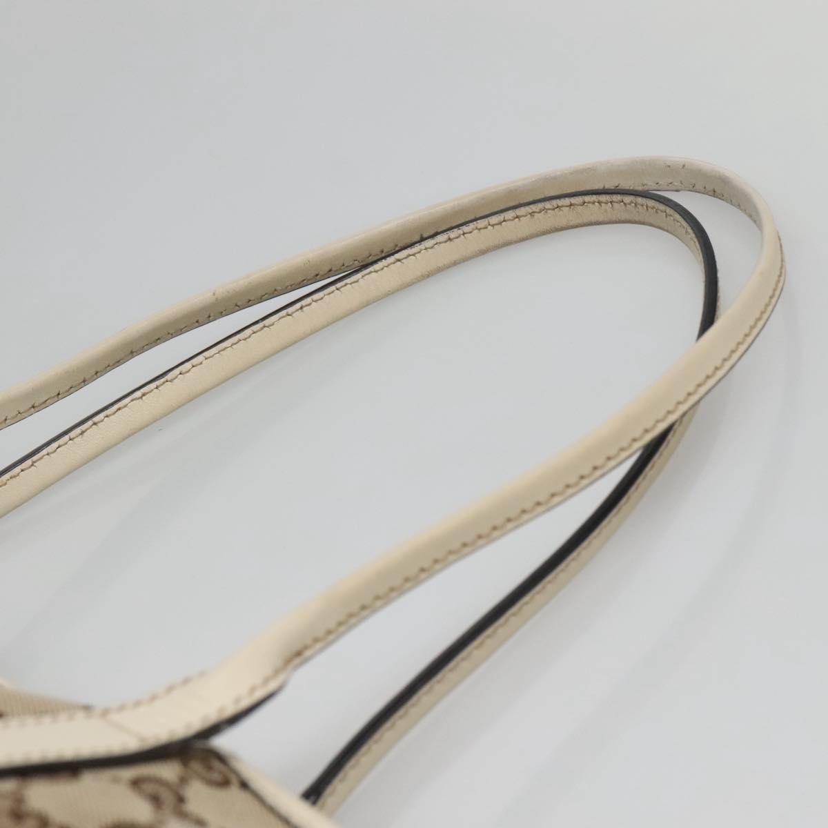 GUCCI GG Canvas Tote Bag Beige Gold 169946 Auth SW1470