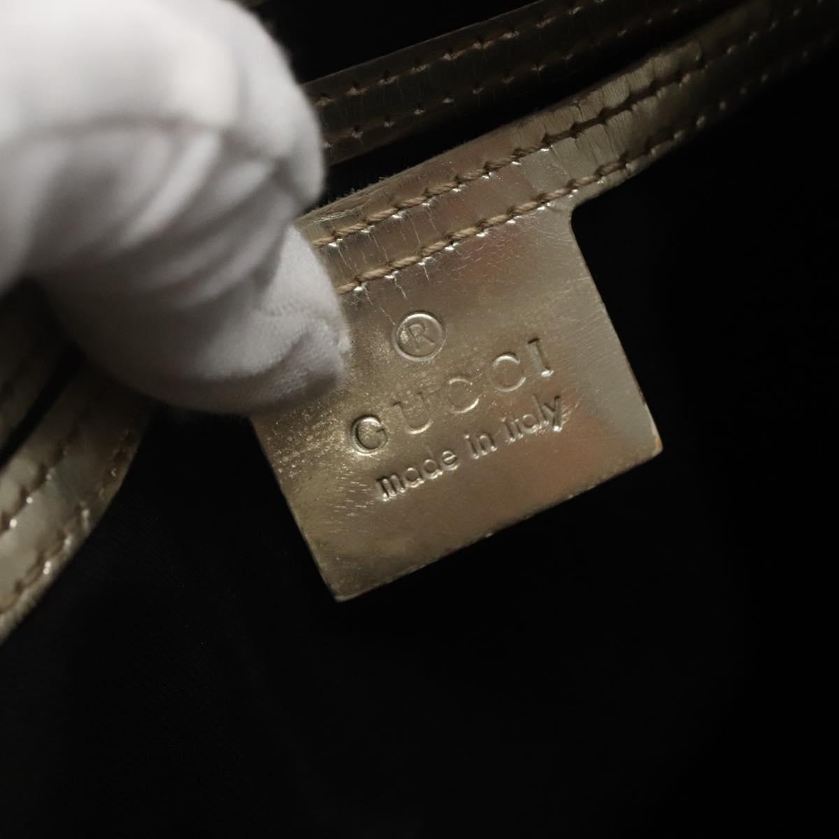 GUCCI GG Supreme Shoulder Bag PVC White Gold 190258 Auth SW1471