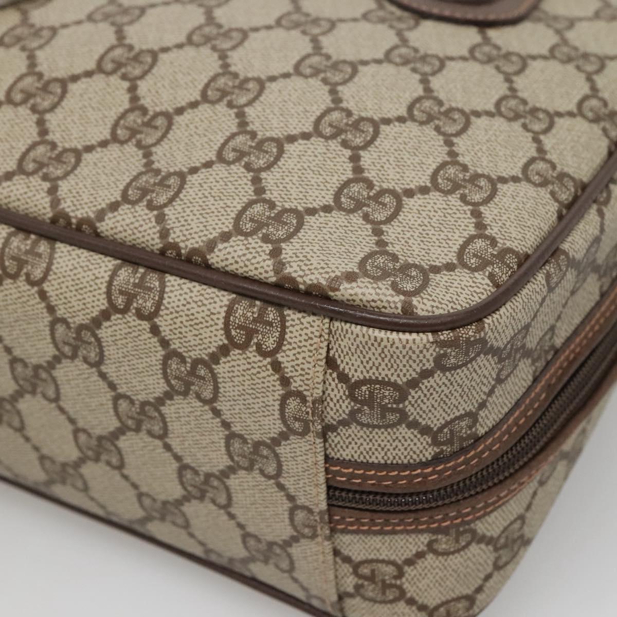 GUCCI GG Supreme Hand Bag PVC Beige Gold 000 58 6090 Auth SW1472