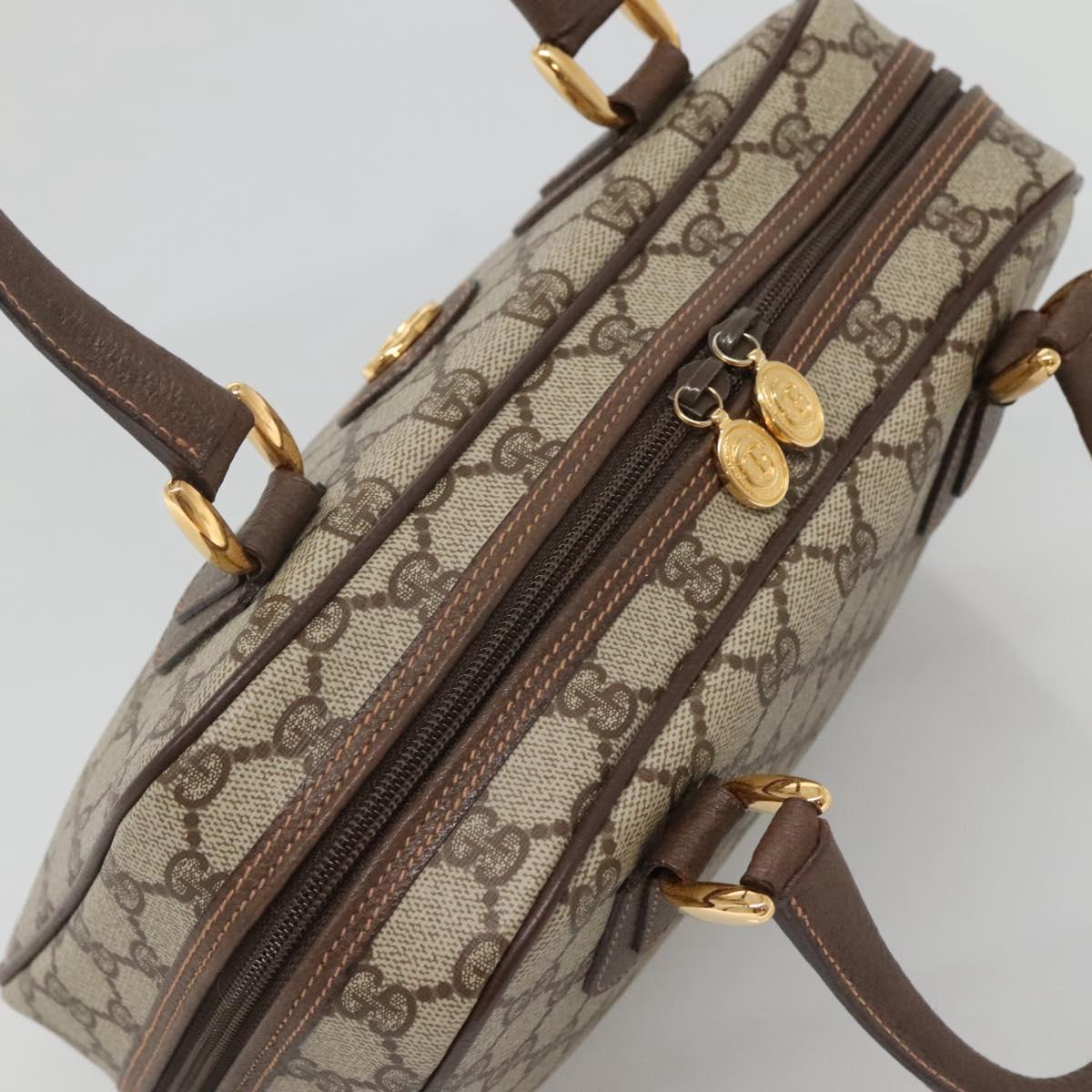 GUCCI GG Supreme Hand Bag PVC Beige Gold 000 58 6090 Auth SW1472