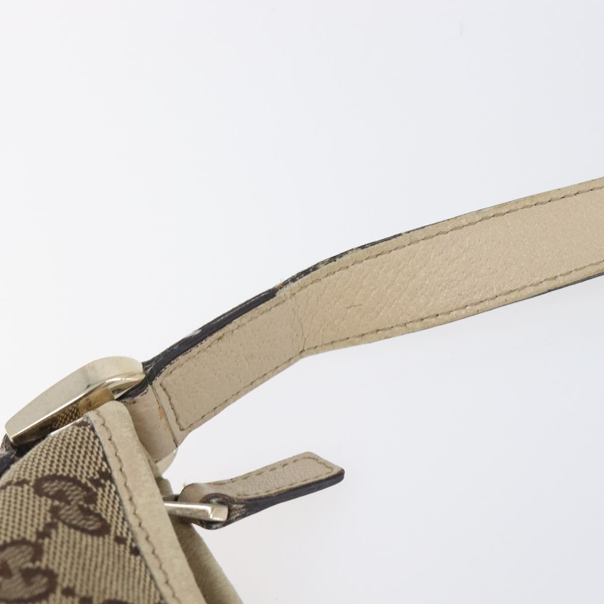 GUCCI GG Canvas Abbey Shoulder Bag Beige Gold 131326 Auth SW1474