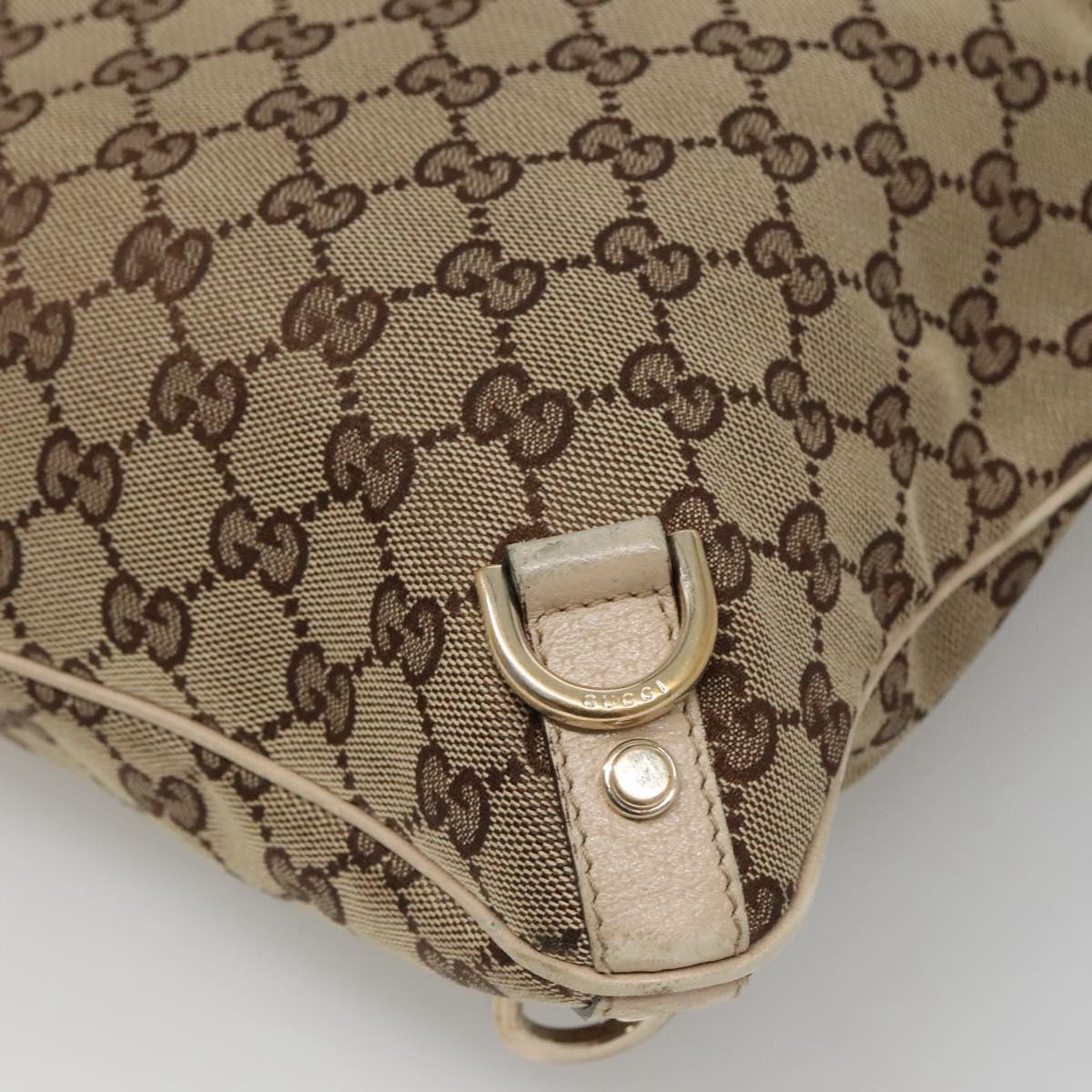 GUCCI GG Canvas Abbey Shoulder Bag Beige Gold 131326 Auth SW1474