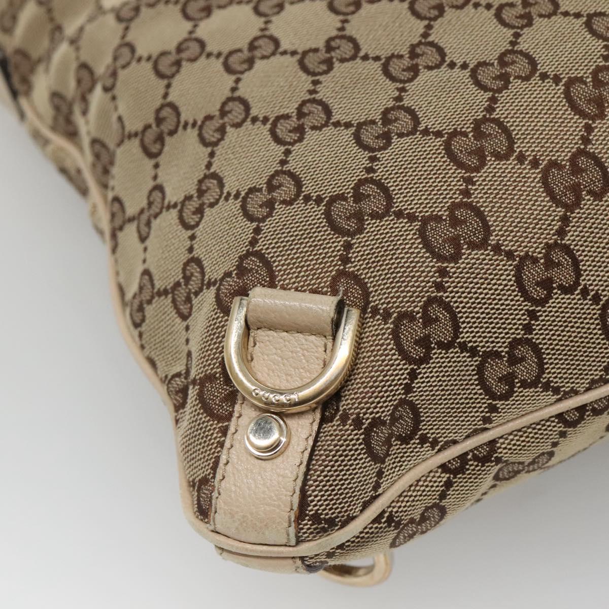 GUCCI GG Canvas Abbey Shoulder Bag Beige Gold 131326 Auth SW1474