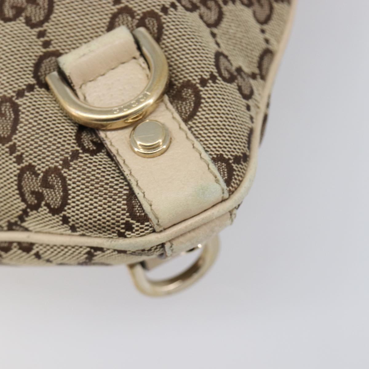 GUCCI GG Canvas Abbey Shoulder Bag Beige Gold 131326 Auth SW1474