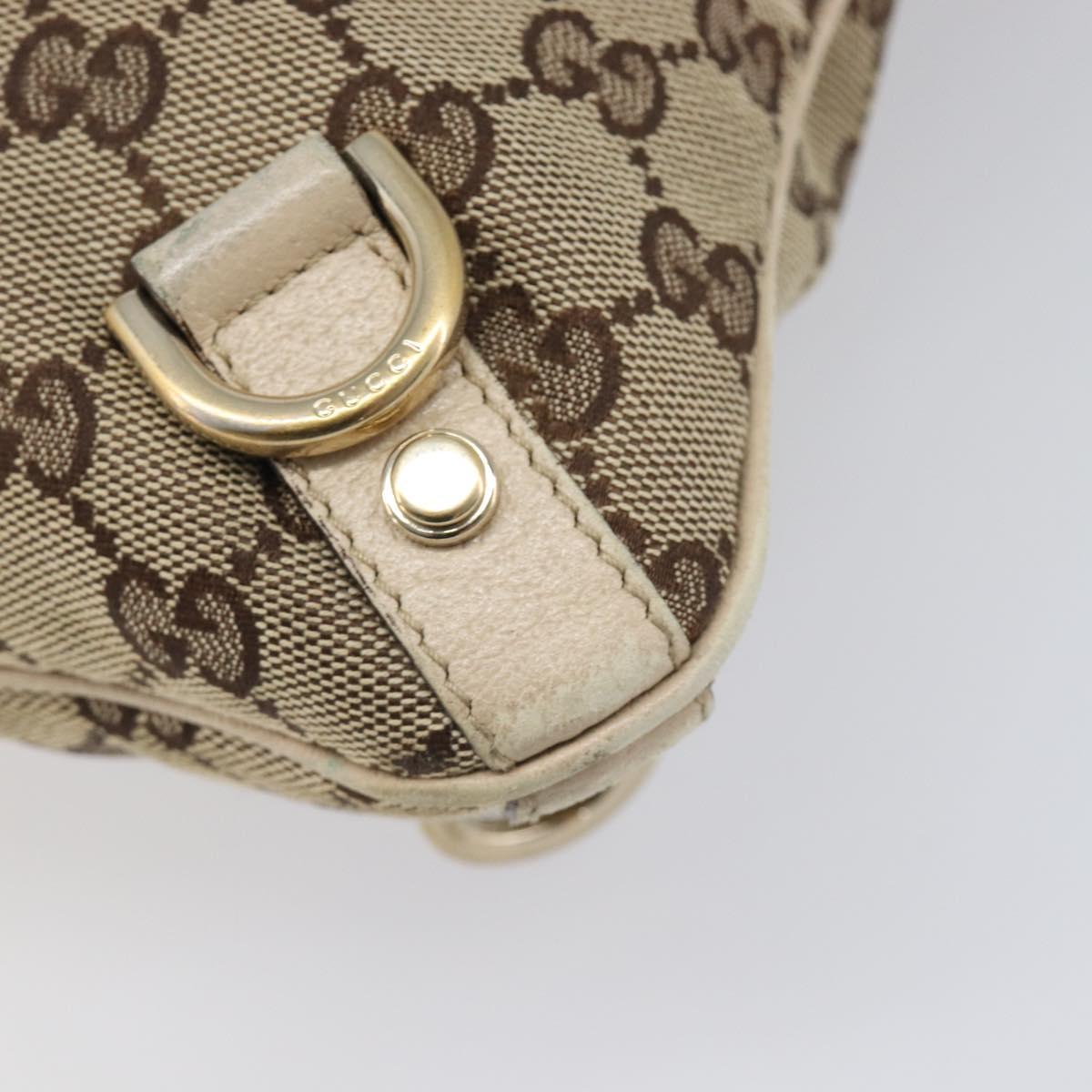 GUCCI GG Canvas Abbey Shoulder Bag Beige Gold 131326 Auth SW1474