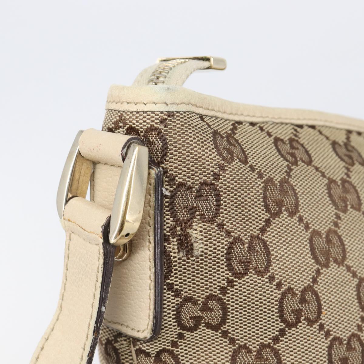 GUCCI GG Canvas Abbey Shoulder Bag Beige Gold 131326 Auth SW1474