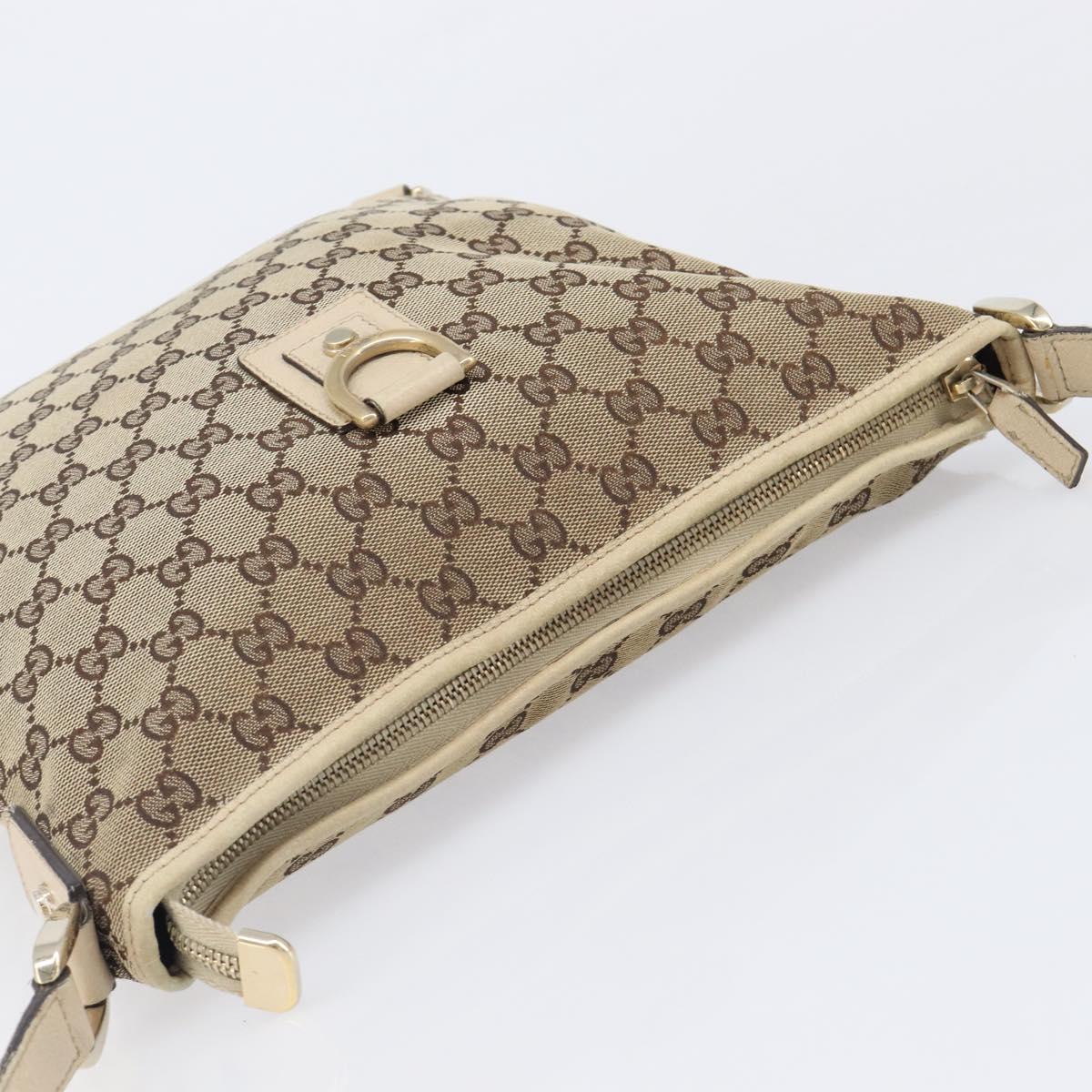 GUCCI GG Canvas Abbey Shoulder Bag Beige Gold 131326 Auth SW1474