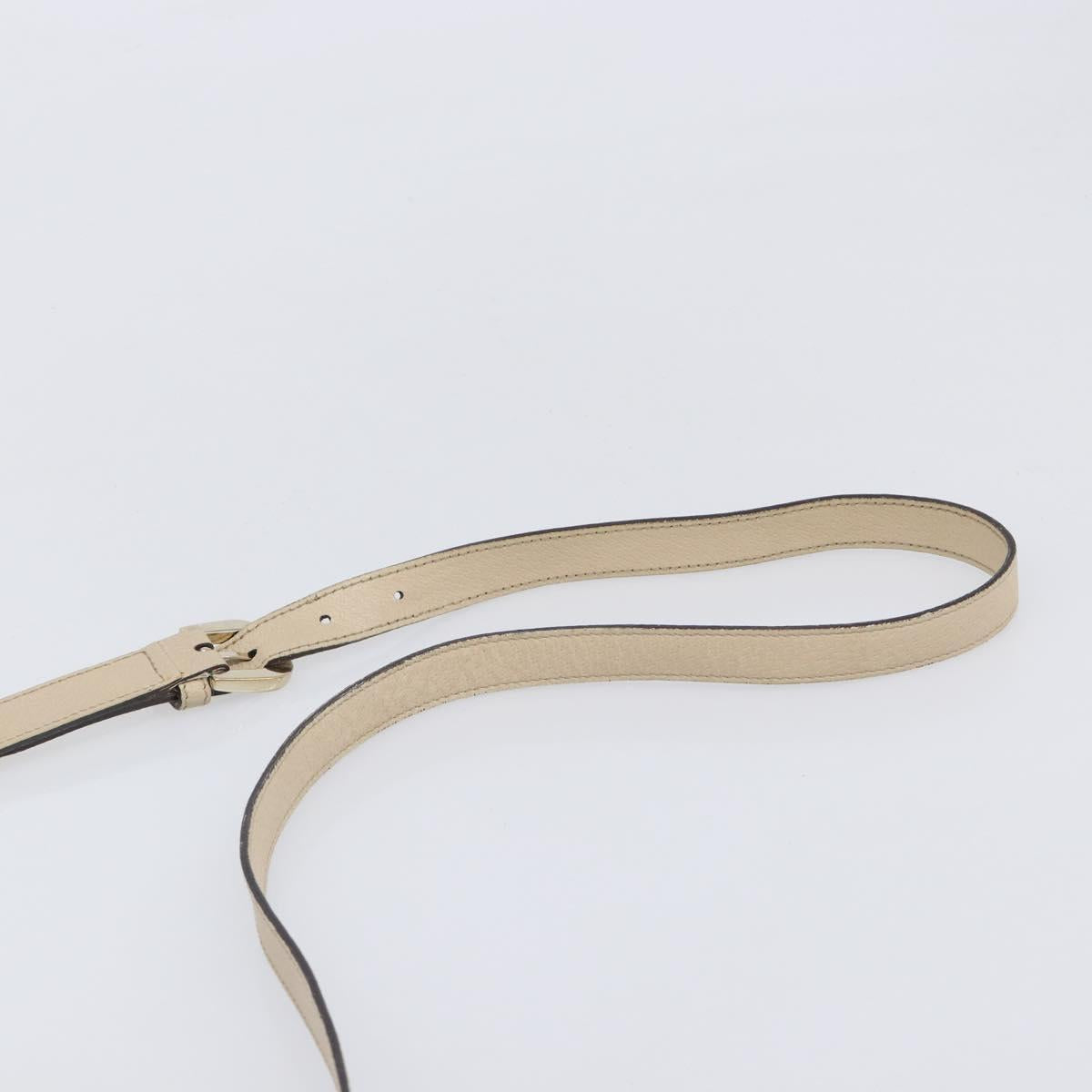 GUCCI GG Canvas Abbey Shoulder Bag Beige Gold 131326 Auth SW1474