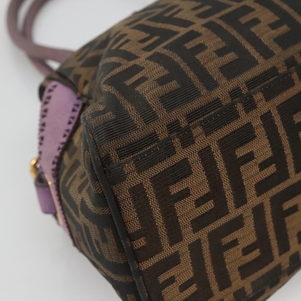 FENDI Zucca Canvas Tote Bag Black Brown Auth SW1478