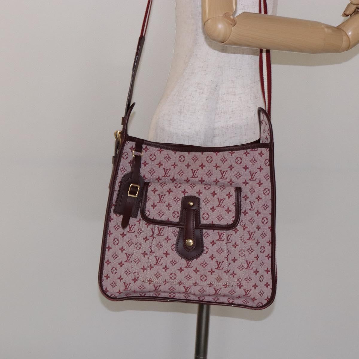 LOUIS VUITTON Monogram Mini Besace Mary Kate Bag Red M92321 LV Auth SW1479