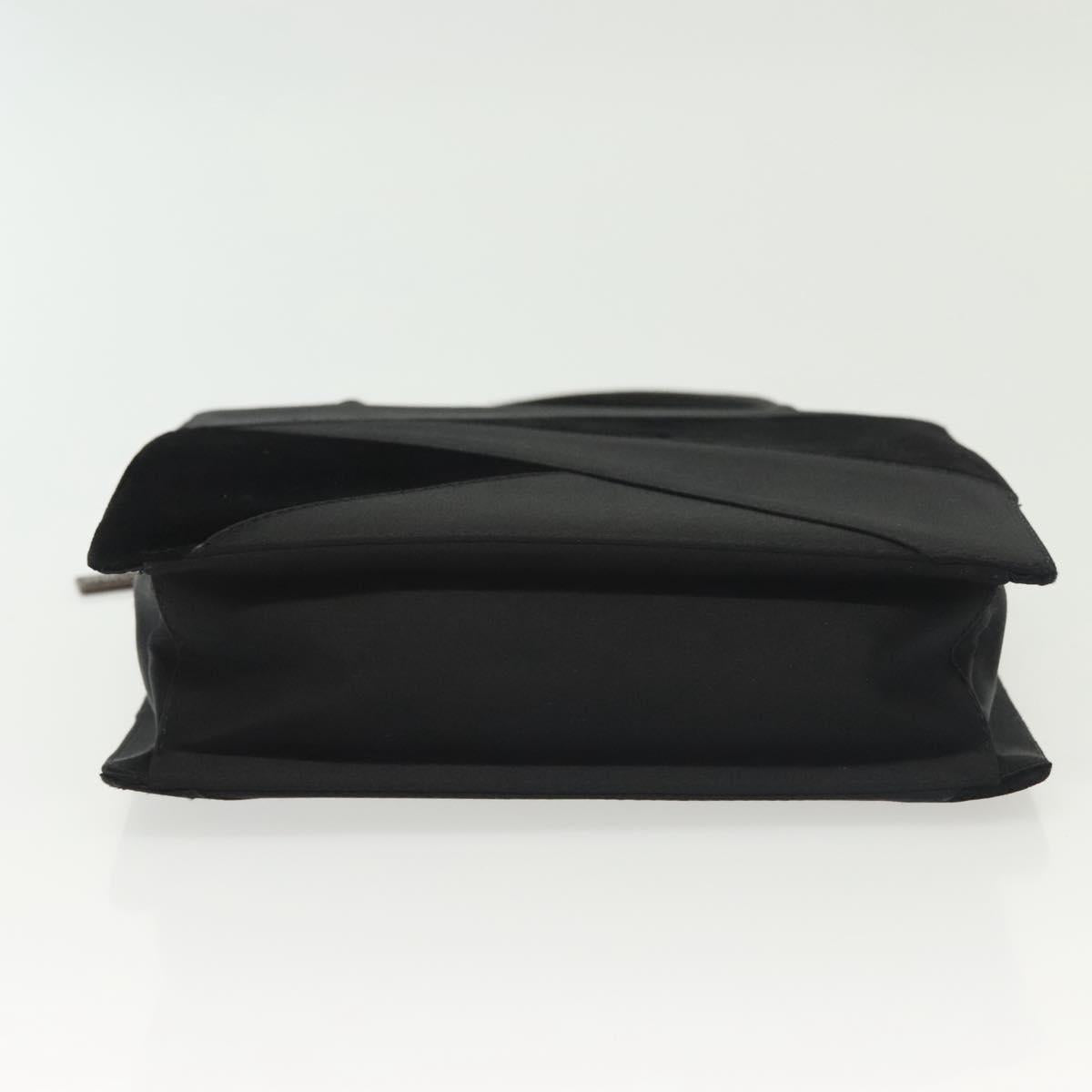 BOTTEGA VENETA Hand Bag Velor Black Silver Auth SW1491