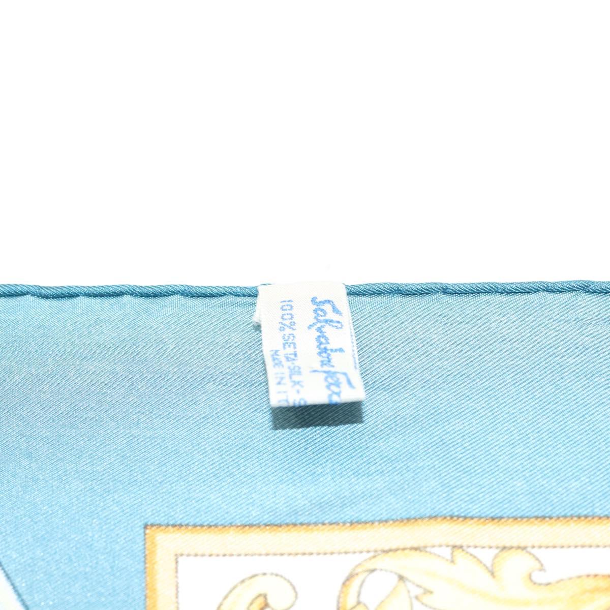 Salvatore Ferragamo Scarf Silk Blue Auth SW1502