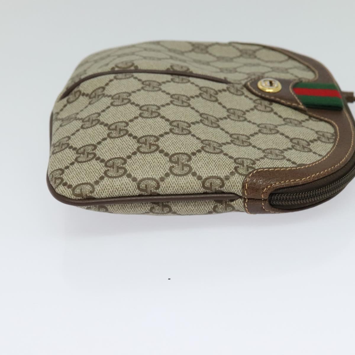 GUCCI GG Supreme Web Sherry Line Shoulder Bag PVC Beige 904 02 047 Auth sw151