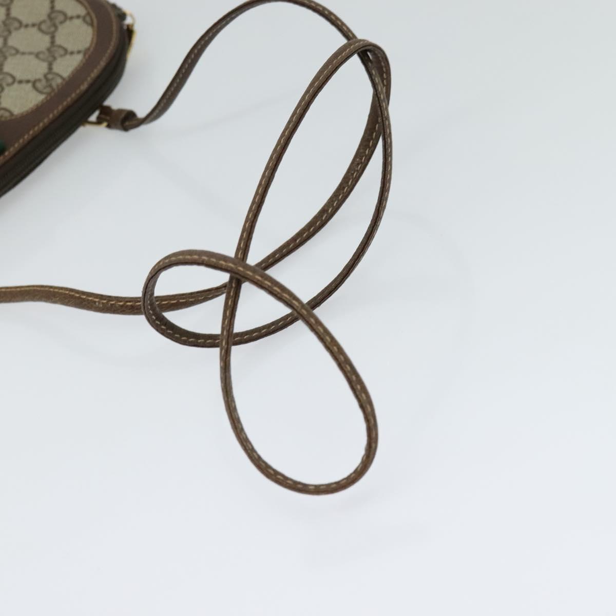 GUCCI GG Supreme Web Sherry Line Shoulder Bag PVC Beige 904 02 047 Auth sw151