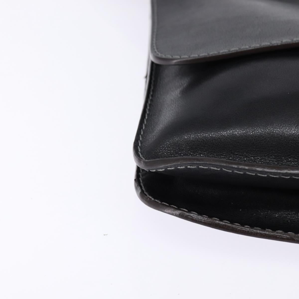 LOEWE Shoulder Bag Leather Black Gold Auth SW1512