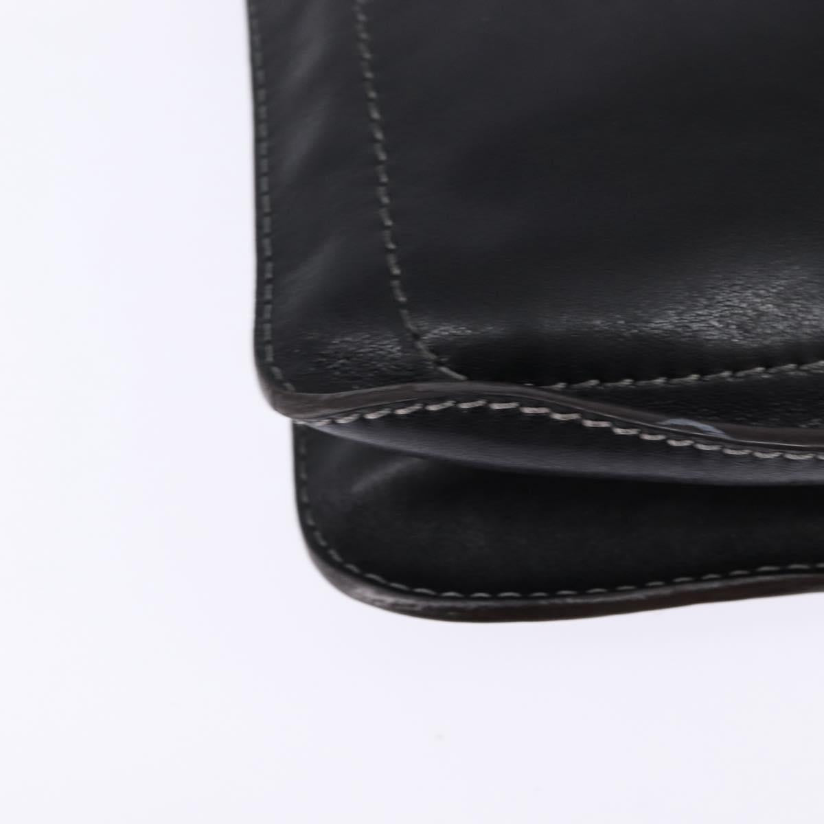 LOEWE Shoulder Bag Leather Black Gold Auth SW1512
