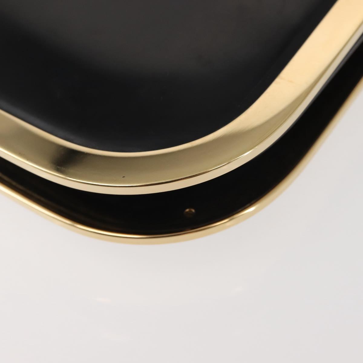 GUCCI Shoulder Bag Leather Black Gold Auth SW1518