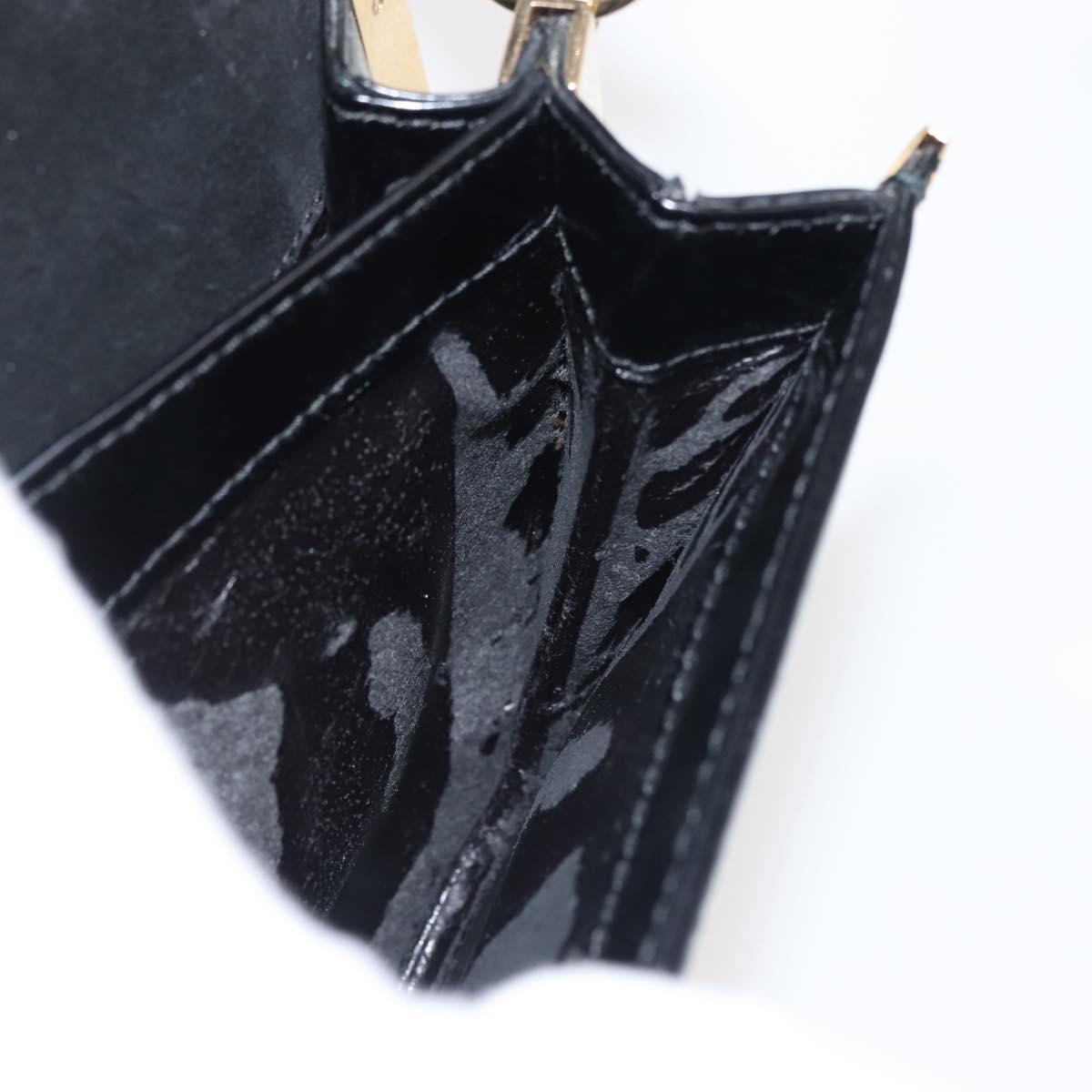 GUCCI Shoulder Bag Leather Black Gold Auth SW1518