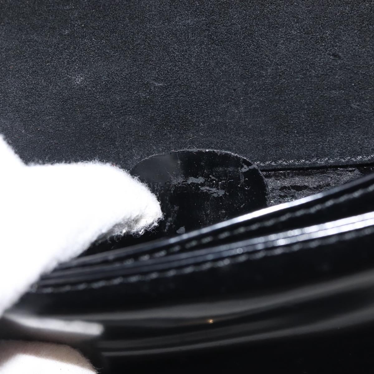 GUCCI Shoulder Bag Leather Black Gold Auth SW1518
