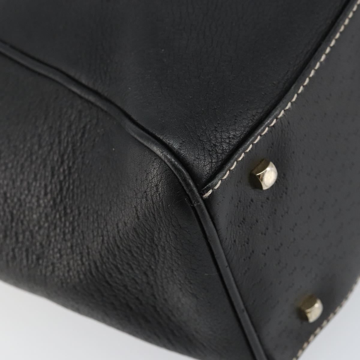 Salvatore Ferragamo Tote Bag Leather Black Gold Auth SW1521