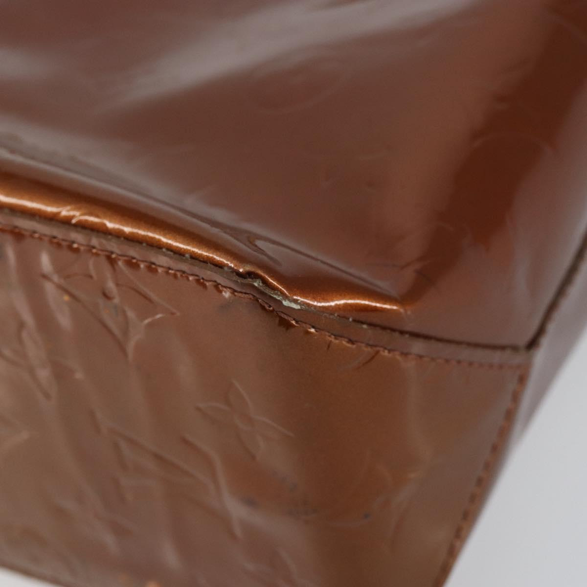 LOUIS VUITTON Monogram Vernis Reade PM Hand Bag Bronze M91146 LV Auth SW1525