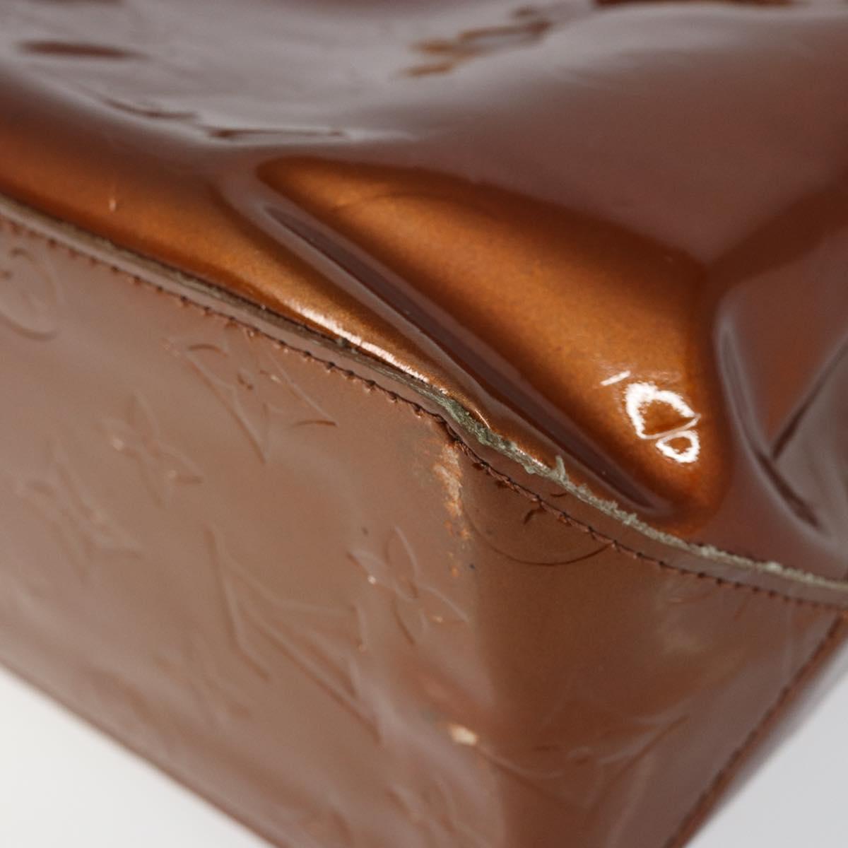 LOUIS VUITTON Monogram Vernis Reade PM Hand Bag Bronze M91146 LV Auth SW1525