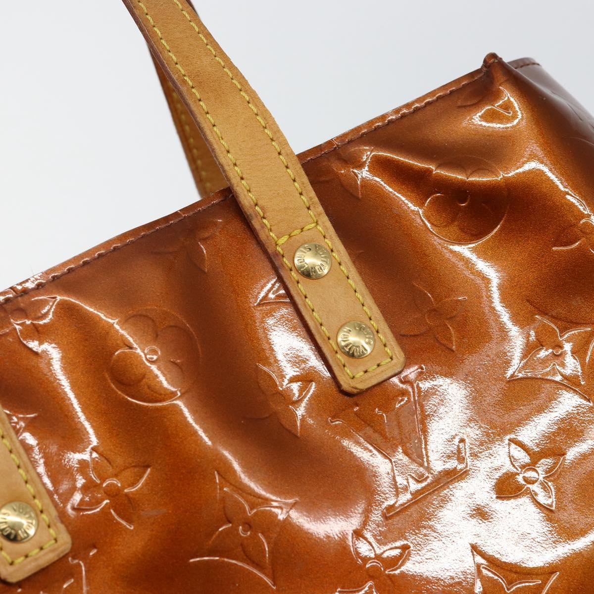 LOUIS VUITTON Monogram Vernis Reade PM Hand Bag Bronze M91146 LV Auth SW1525