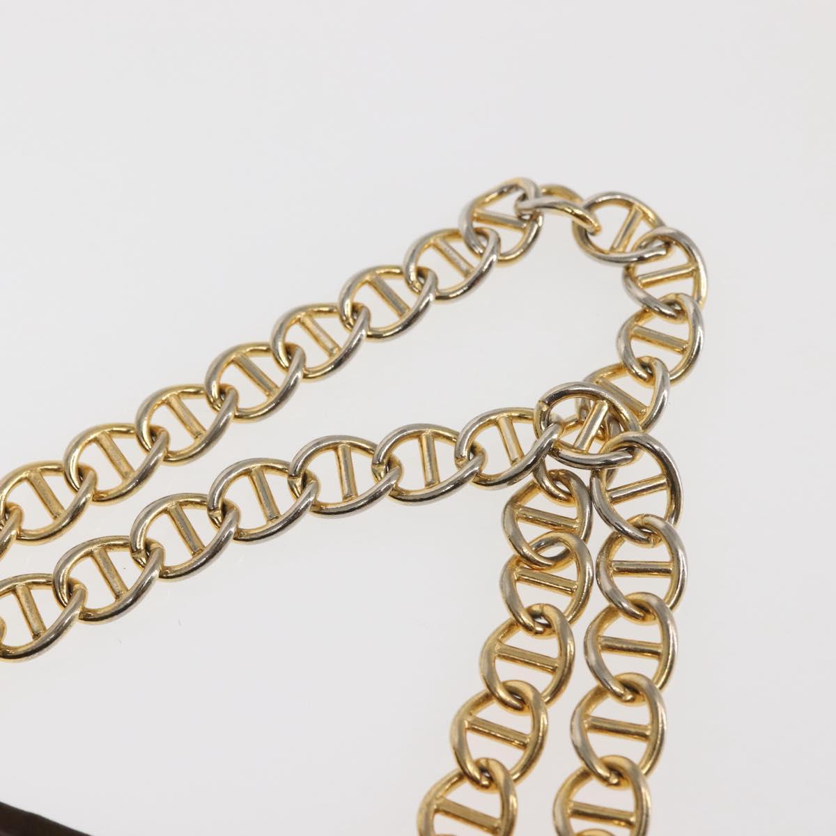 PRADA Chain Hand Bag Satin Brown Gold Auth SW1527